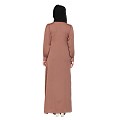 Front Open cuff sleeves  Embroidery Abaya - Rose Golden Front Open cuff sleeves  Embroidery Abaya - Rose Golden
